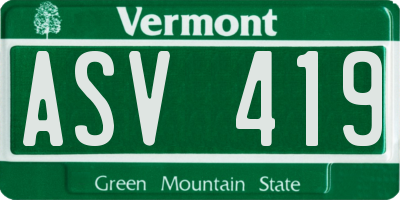 VT license plate ASV419
