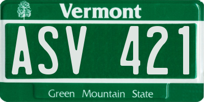 VT license plate ASV421