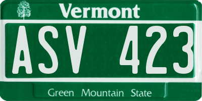 VT license plate ASV423