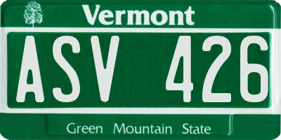 VT license plate ASV426