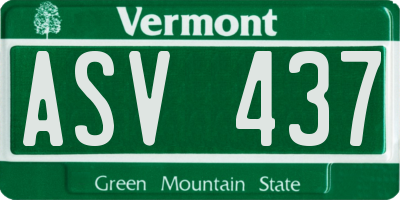 VT license plate ASV437