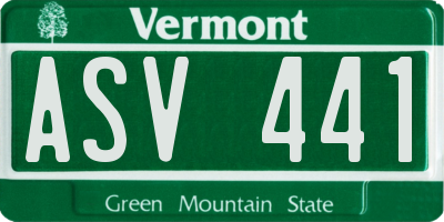 VT license plate ASV441