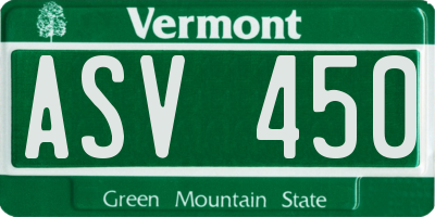 VT license plate ASV450