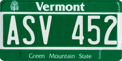 VT license plate ASV452