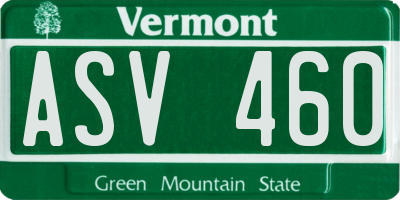 VT license plate ASV460