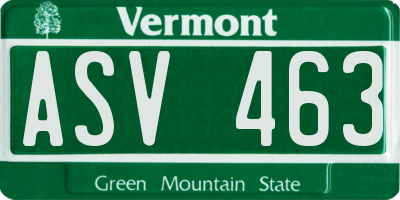 VT license plate ASV463