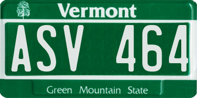 VT license plate ASV464
