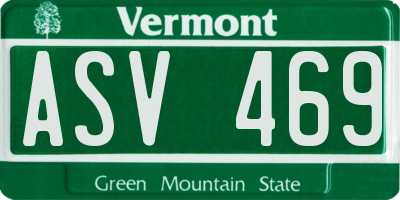 VT license plate ASV469