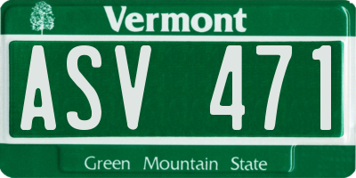 VT license plate ASV471