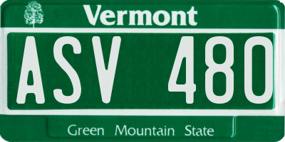 VT license plate ASV480