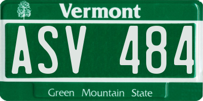 VT license plate ASV484
