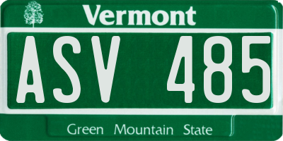 VT license plate ASV485