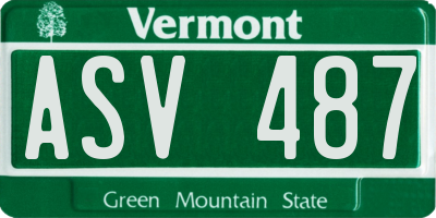 VT license plate ASV487