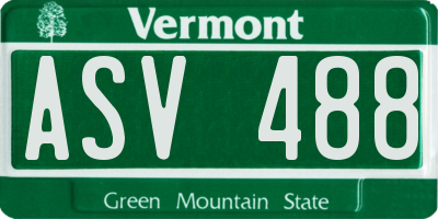 VT license plate ASV488