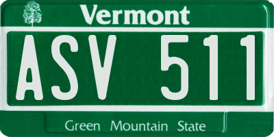 VT license plate ASV511