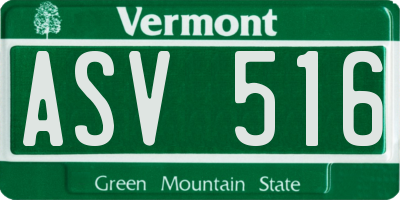 VT license plate ASV516