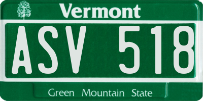 VT license plate ASV518