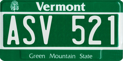 VT license plate ASV521
