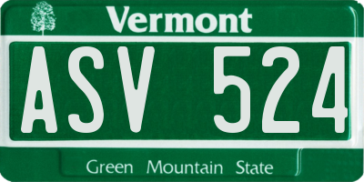 VT license plate ASV524