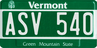 VT license plate ASV540