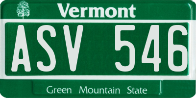 VT license plate ASV546