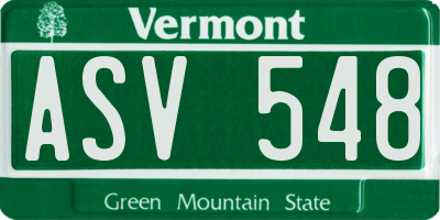 VT license plate ASV548
