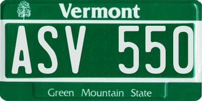 VT license plate ASV550
