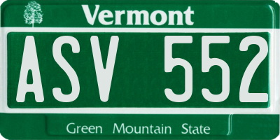 VT license plate ASV552