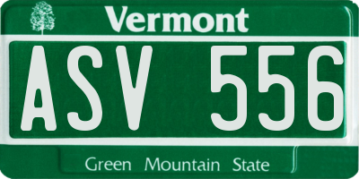 VT license plate ASV556