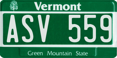 VT license plate ASV559