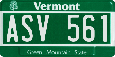 VT license plate ASV561