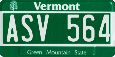 VT license plate ASV564
