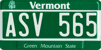VT license plate ASV565