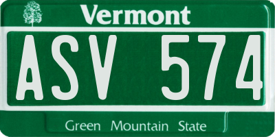 VT license plate ASV574
