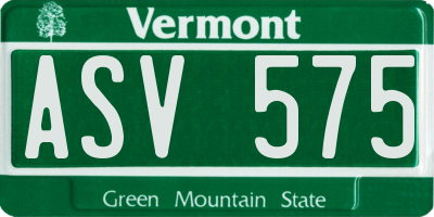 VT license plate ASV575