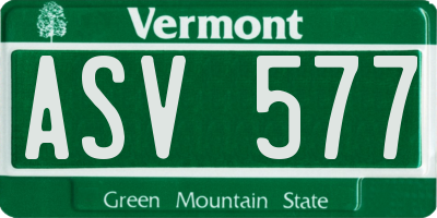 VT license plate ASV577