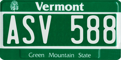 VT license plate ASV588
