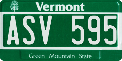 VT license plate ASV595