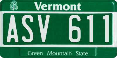 VT license plate ASV611