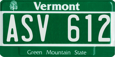 VT license plate ASV612
