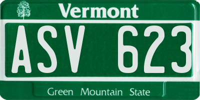 VT license plate ASV623