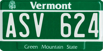 VT license plate ASV624