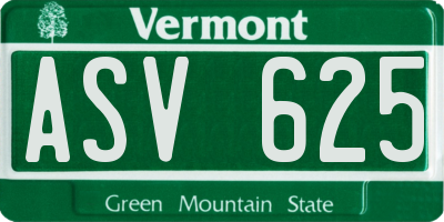 VT license plate ASV625