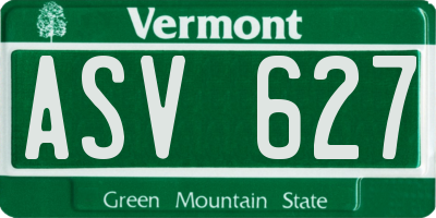 VT license plate ASV627