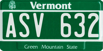 VT license plate ASV632