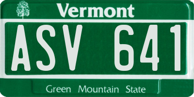 VT license plate ASV641
