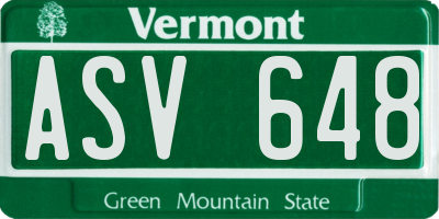 VT license plate ASV648