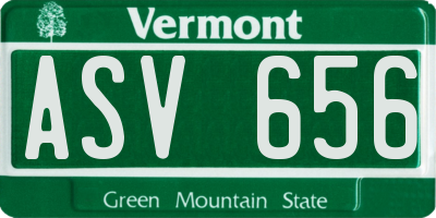 VT license plate ASV656