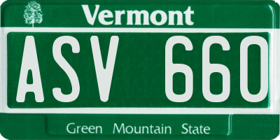 VT license plate ASV660