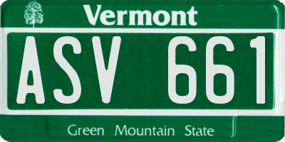 VT license plate ASV661